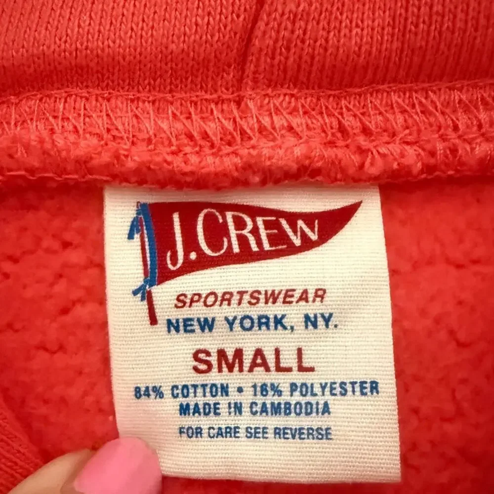 J Crew | redish blood orange re-imagined sportswear hoodie sweatshirt | small